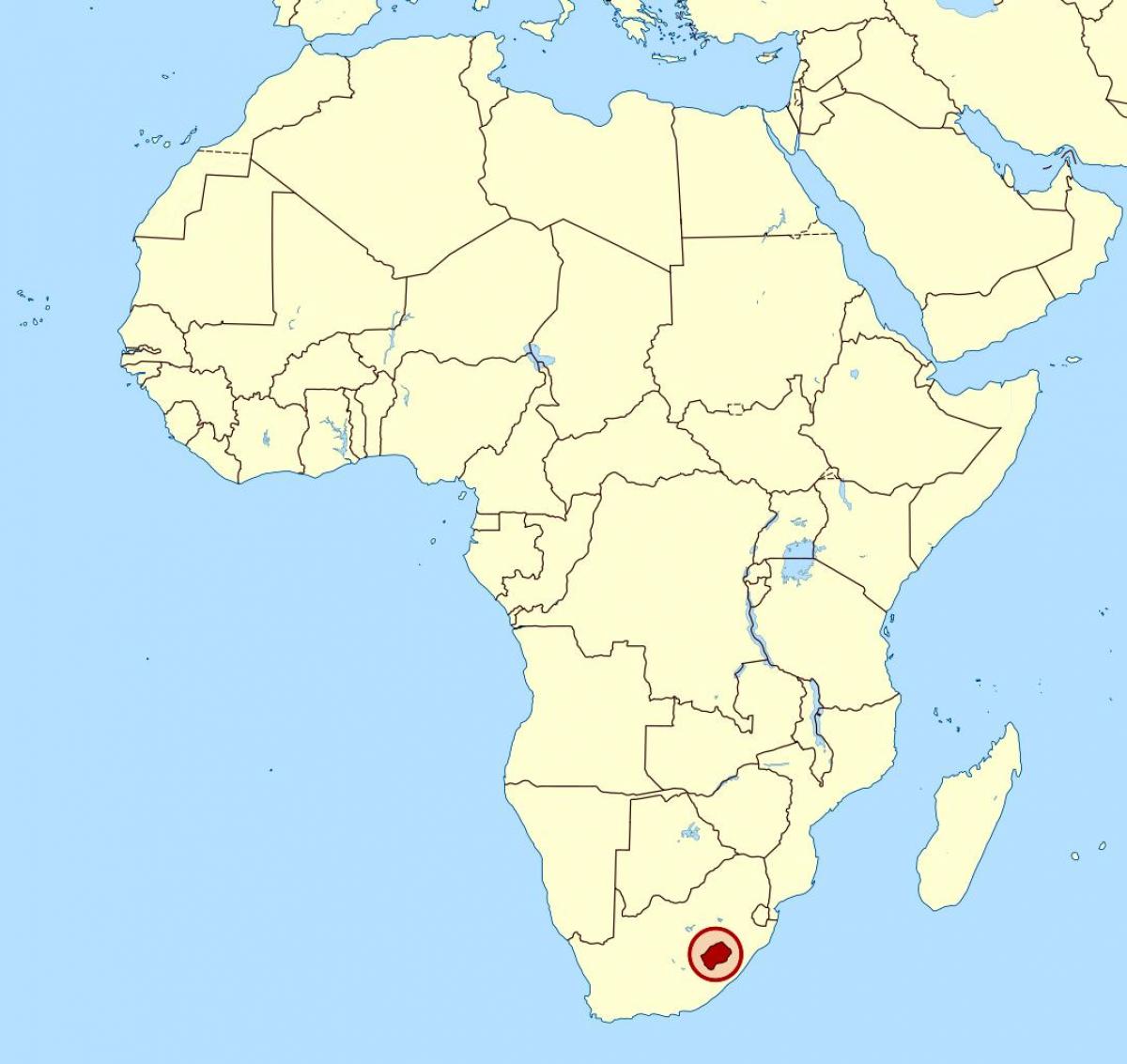mappa del Lesotho sul mondo