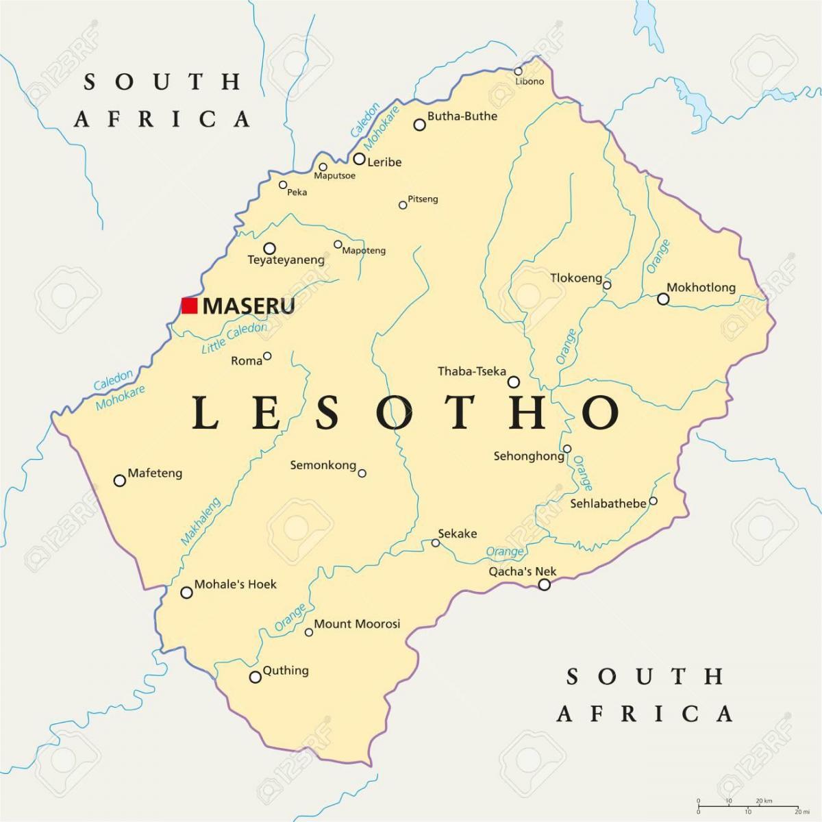 mappa di maseru il Lesoto