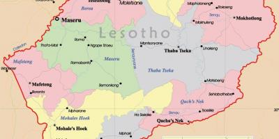La mappa del Lesotho